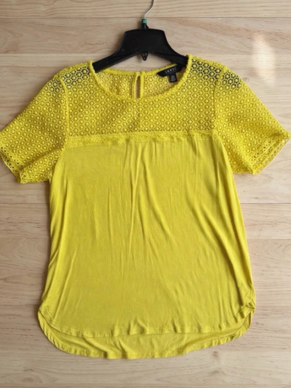 IMNYC ISaac Lace Short Sleeve Top - Yellow